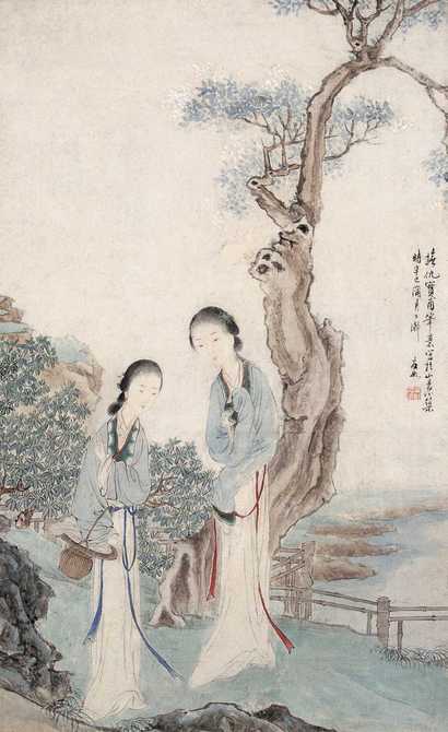 吴友如 1881年作 仕女 立轴